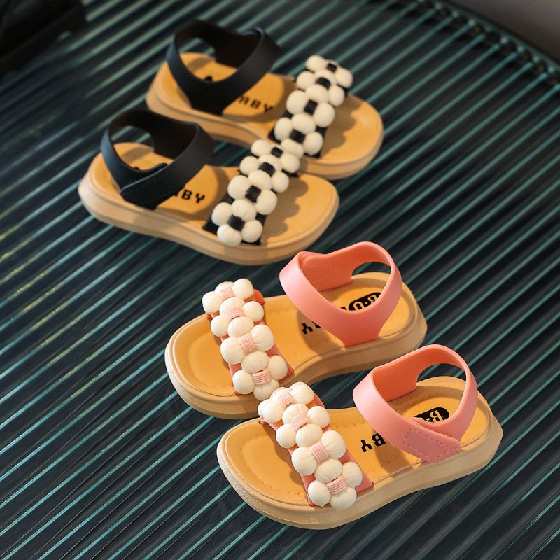 Stylish Summer Cute PVC children slippers children kids Unisex slides sandals girls pearls designer boys prewalker baby shoes
