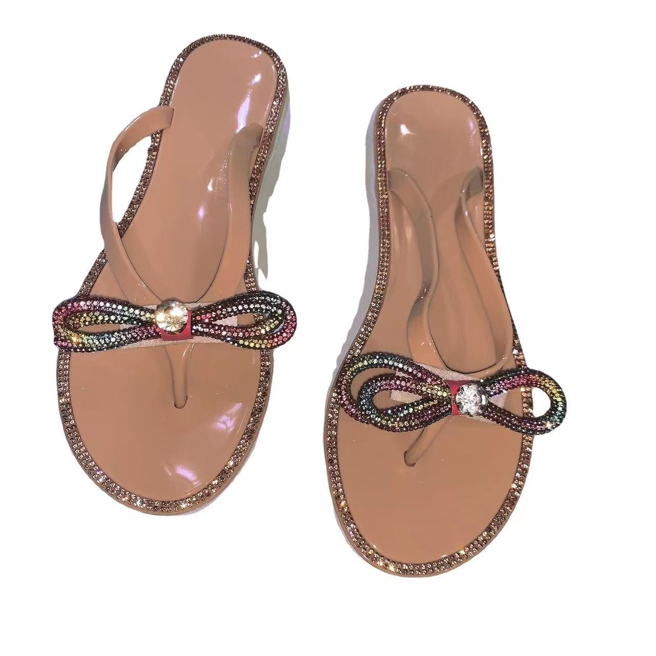 New products pvc slipper sandal ladiesslippers for women rhinestone flip flops slippers Designer slide