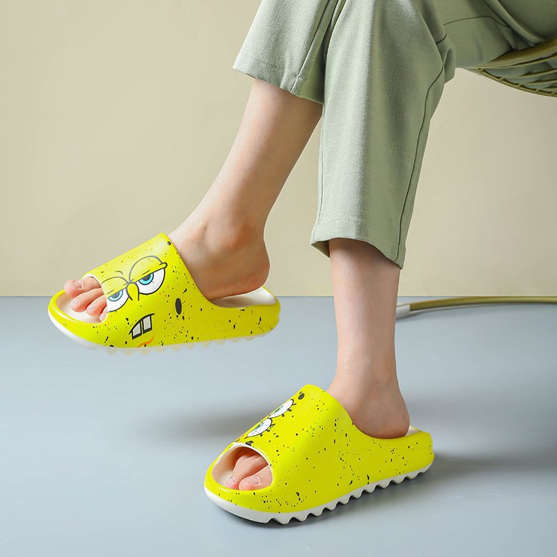 Custom Design Slide Slippers High Quality Beach Sandals for Couples, Fishbone Pattern Indoor Bathroom Sandals