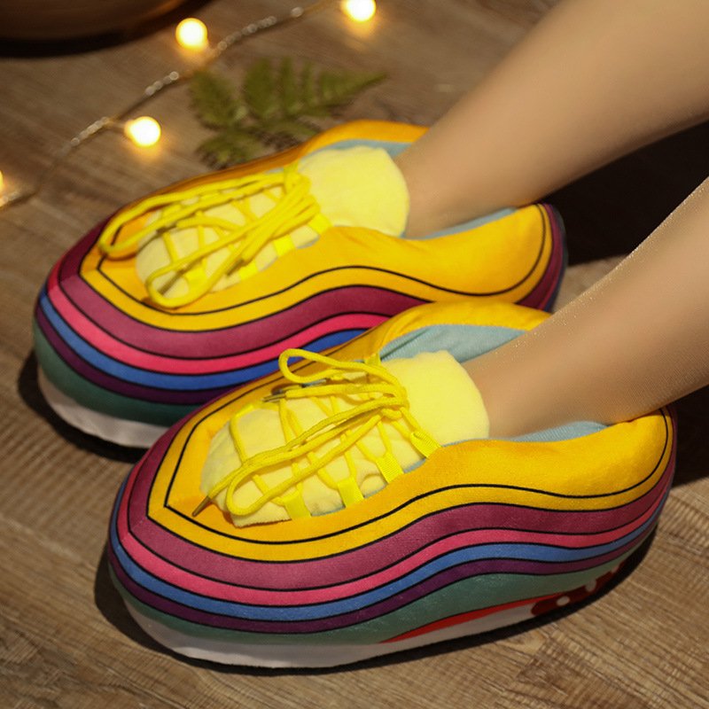 Cute Cartoon Bedroom Indoor Christmas Halloween Winter Warm Fluffy Plush Animal Women Kid Men Cotton House Home Slides Slipper