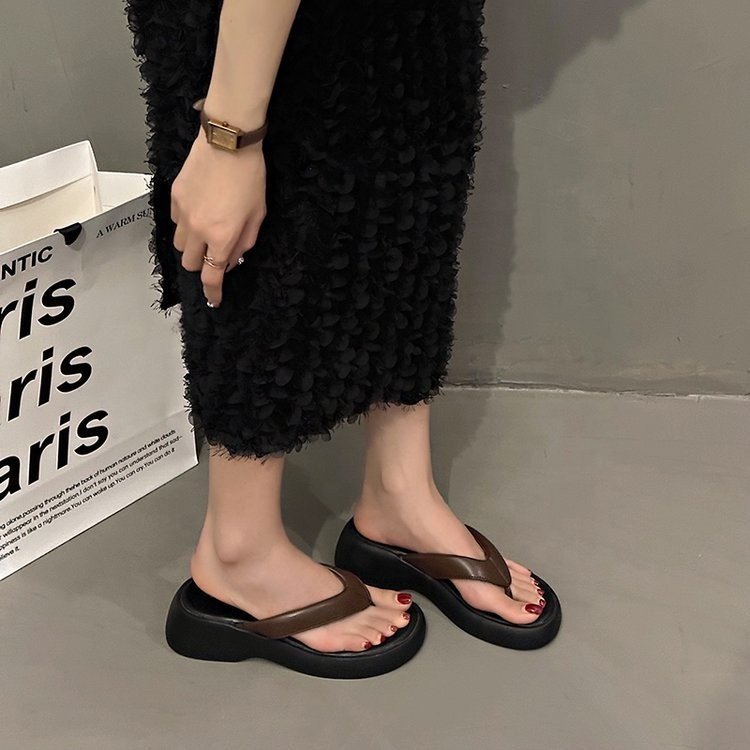 Fashion Women wedges Slippers with heel ladies Slides slipper House Slippers with heel For female summer flip flop