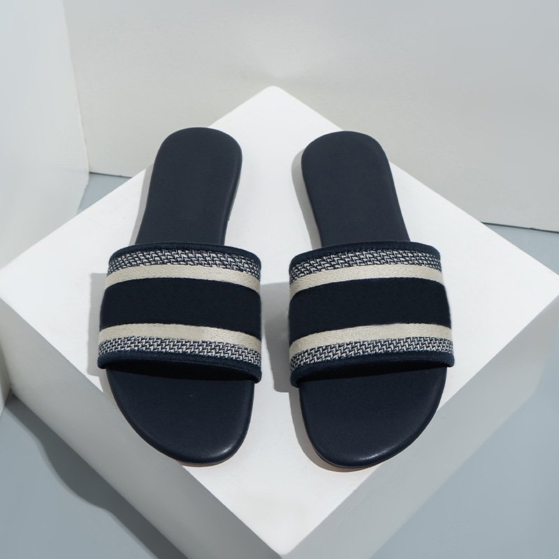Designer Famous brand Luxury slippers Casual custom ladies fashion latest design ladies slippers