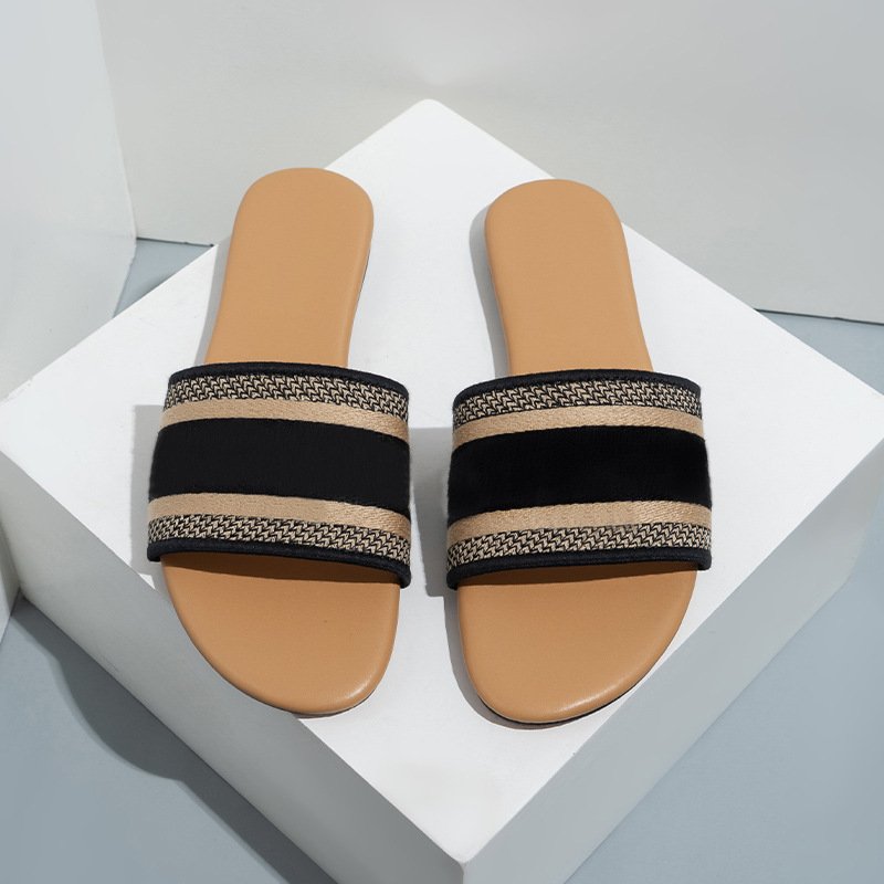 Designer Famous brand Luxury slippers Casual custom ladies fashion latest design ladies slippers