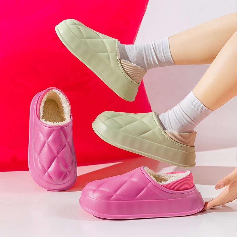 Just Dropped Winter Women House Cotton Women's Slippers Slip On Shoes Fashion Slides Fur Fluffy Slippers