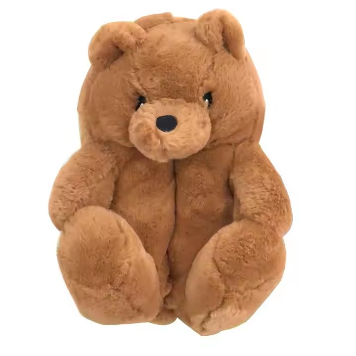 China Supplier Bear Slippers Woman Plush Toys Cartoon Cotton Slippers