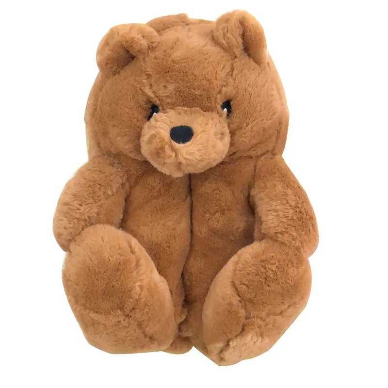 China Supplier Bear Slippers Woman Plush Toys Cartoon Cotton Slippers