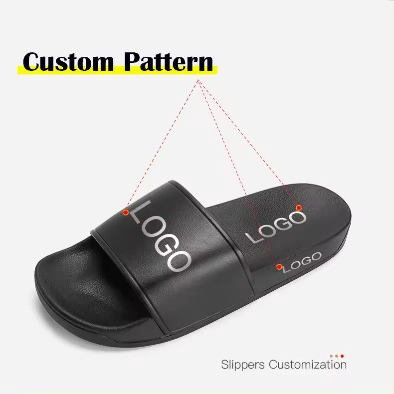 Customized OEM 3D Printed Embossed PVC EVA PE Unisex Women Men High Quality Sandals Slippers Custom Shoes Slides With Logo