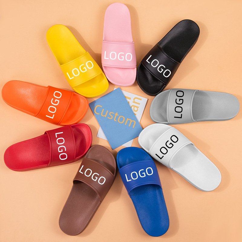 Customized OEM 3D Printed Embossed PVC EVA PE Unisex Women Men High Quality Sandals Slippers Custom Shoes Slides With Logo