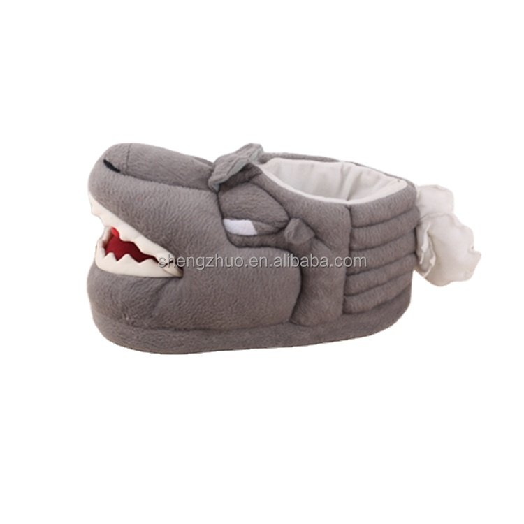 Custom plush stuffed fluffy animal shaped indoor slippers for adults