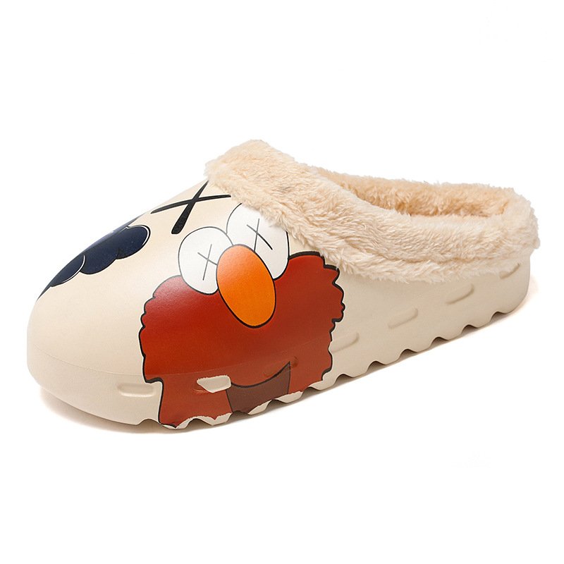 Custom Plush Slippers Wholesalers Eva Waterproof Winter Indoor Bedroom House Home Fashion Fur Slide Women'S Men'S Slipper