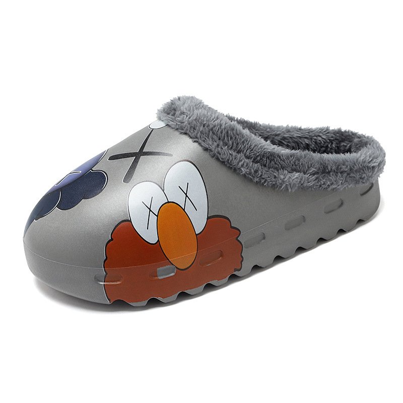 Custom Plush Slippers Wholesalers Eva Waterproof Winter Indoor Bedroom House Home Fashion Fur Slide Women'S Men'S Slipper