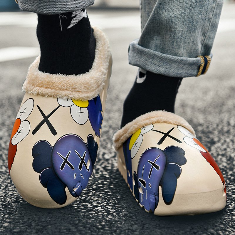 Custom Plush Slippers Wholesalers Eva Waterproof Winter Indoor Bedroom House Home Fashion Fur Slide Women'S Men'S Slipper