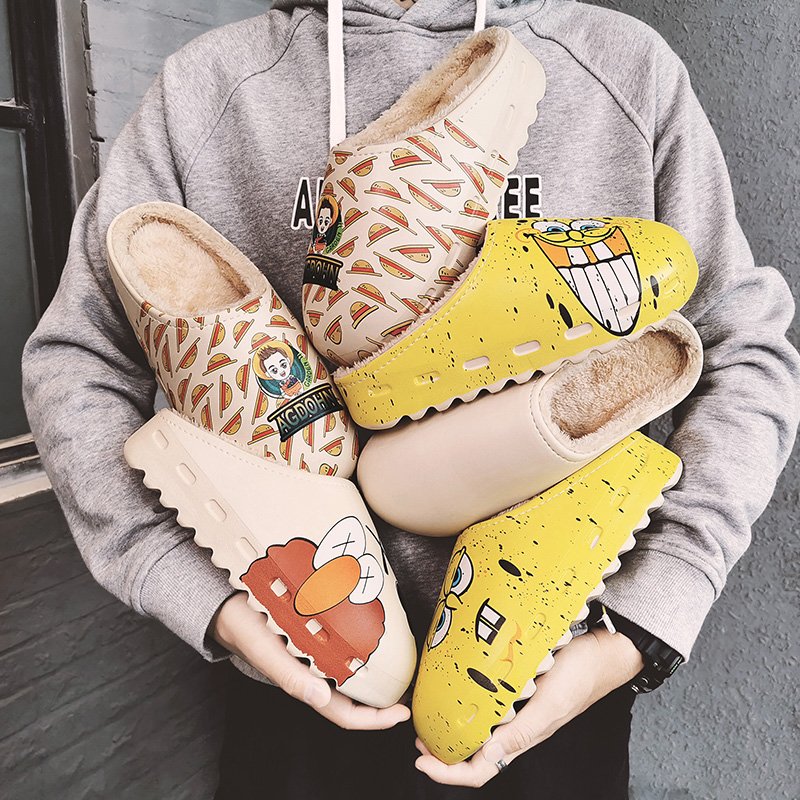 Custom Plush Slippers Wholesalers Eva Waterproof Winter Indoor Bedroom House Home Fashion Fur Slide Women'S Men'S Slipper