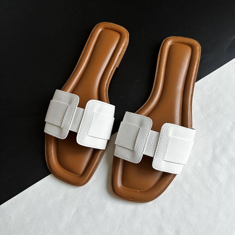 Splicing And Binding Design Sandals Femme 2024 New Casual Plus Size 36-41 Women's Slippers Flat Sandals For Women And Ladies