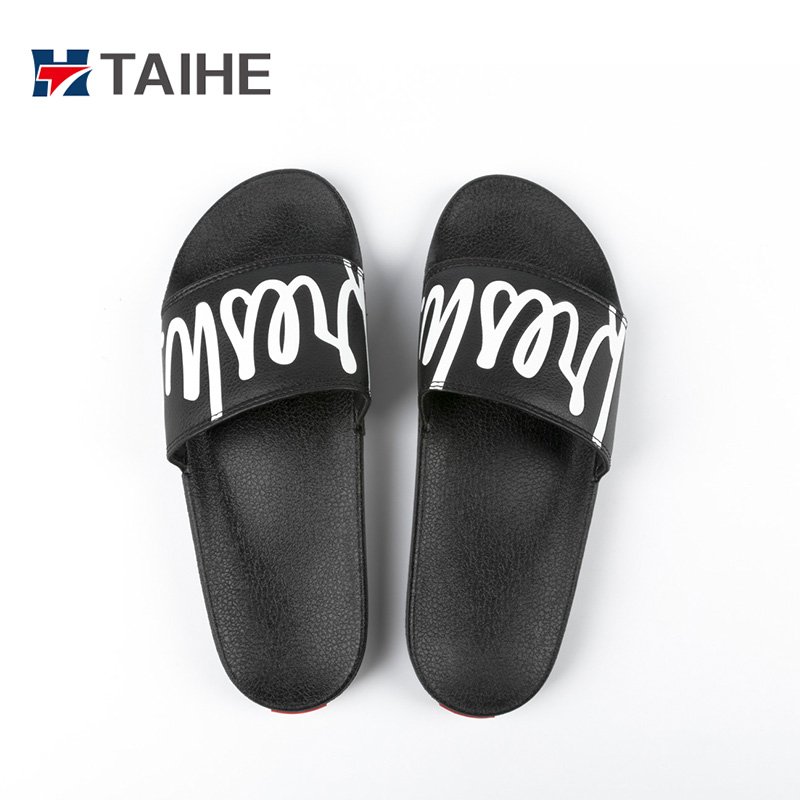 Summer Men's Slides Slipper Custom PVC PU Embossed Logo Slides Slipper Sandals Summer Shoes Wholesale 7 -10 Days Customized Size
