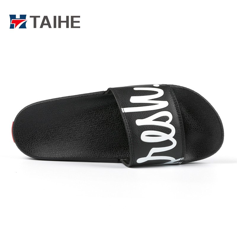 Summer Men's Slides Slipper Custom PVC PU Embossed Logo Slides Slipper Sandals Summer Shoes Wholesale 7 -10 Days Customized Size