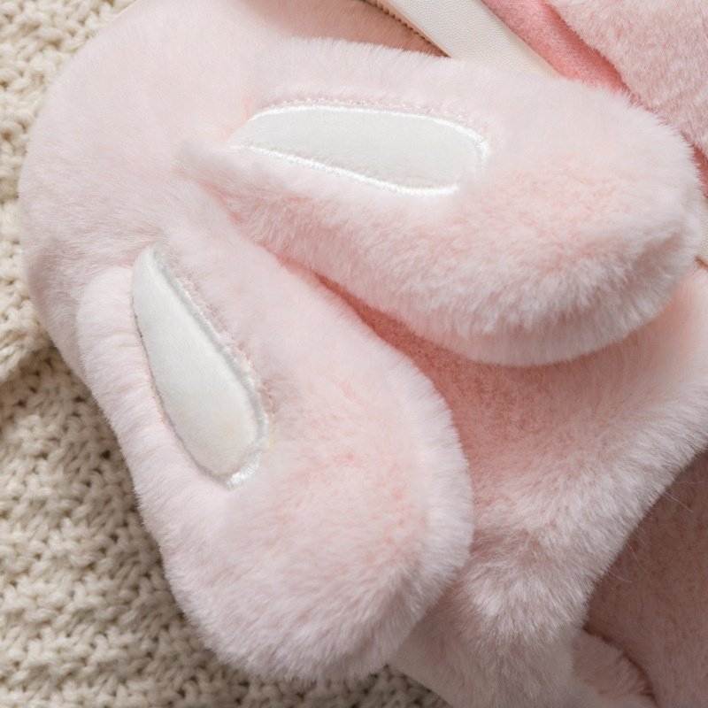 Winter New Warm Plush Animal Unicorn Slippers Cute Plush Rabbit Non-slip Indoor Home Slippers