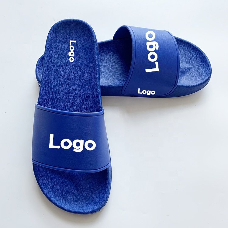 High Quality Men's Custom Logo Soft Air Cushion Slides Slippers 3-D Rubber Embossed anti-slip Slides Footwear Sandals
