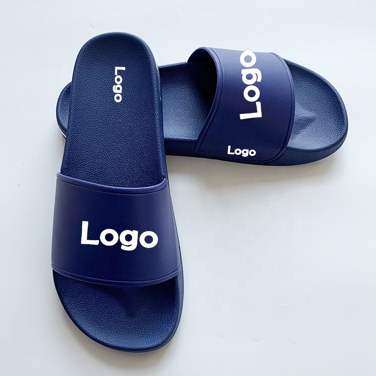 High Quality Men's Custom Logo Soft Air Cushion Slides Slippers 3-D Rubber Embossed anti-slip Slides Footwear Sandals