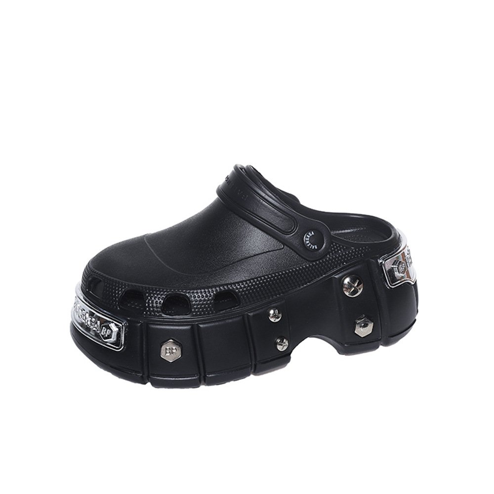 6006 hot selling summer ladies half shoes women rivet EVA outdoor slides slippers