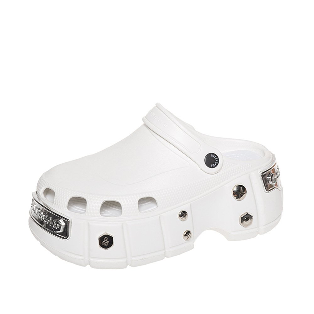 6006 hot selling summer ladies half shoes women rivet EVA outdoor slides slippers