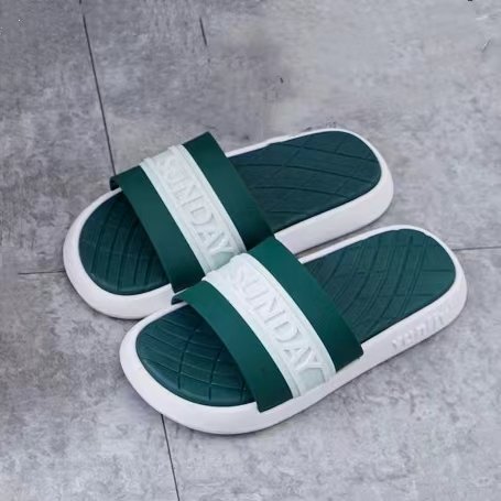 2024 New Summer MenFashion Non-Slip Thick Sole Beach Sandals Slides Slippers Casual Durable Bathroom