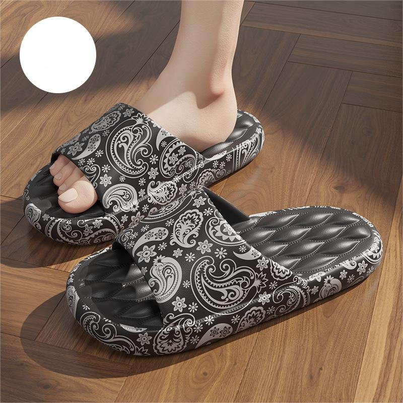 Paisley Graffiti Printed Open Toe EVA Slides Footwear Colorful Shoe Slides Slippers for Women Lady