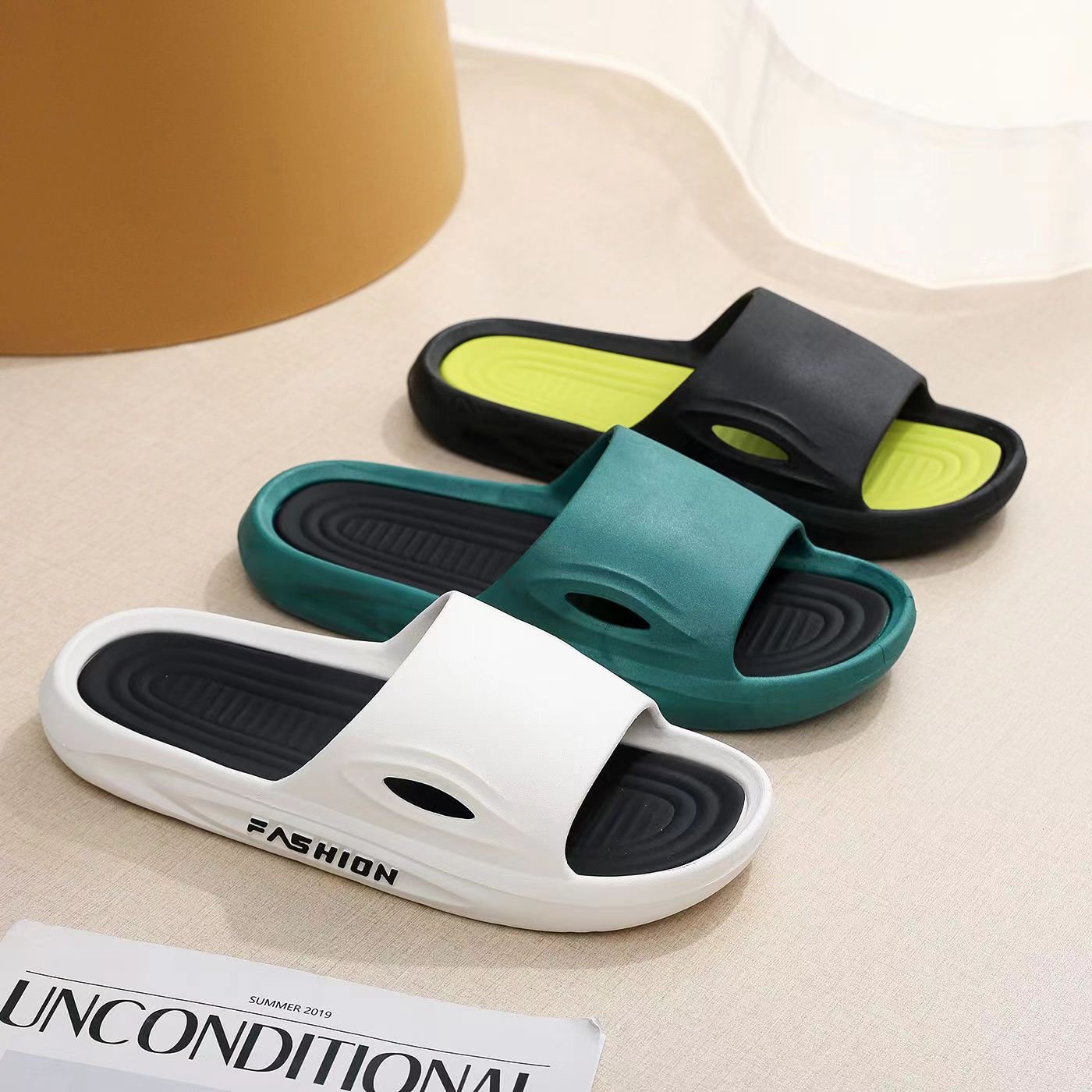 2024 sandals|slippers fashion men's slippers casual soft bottom outer wear platform beach indoor slippers