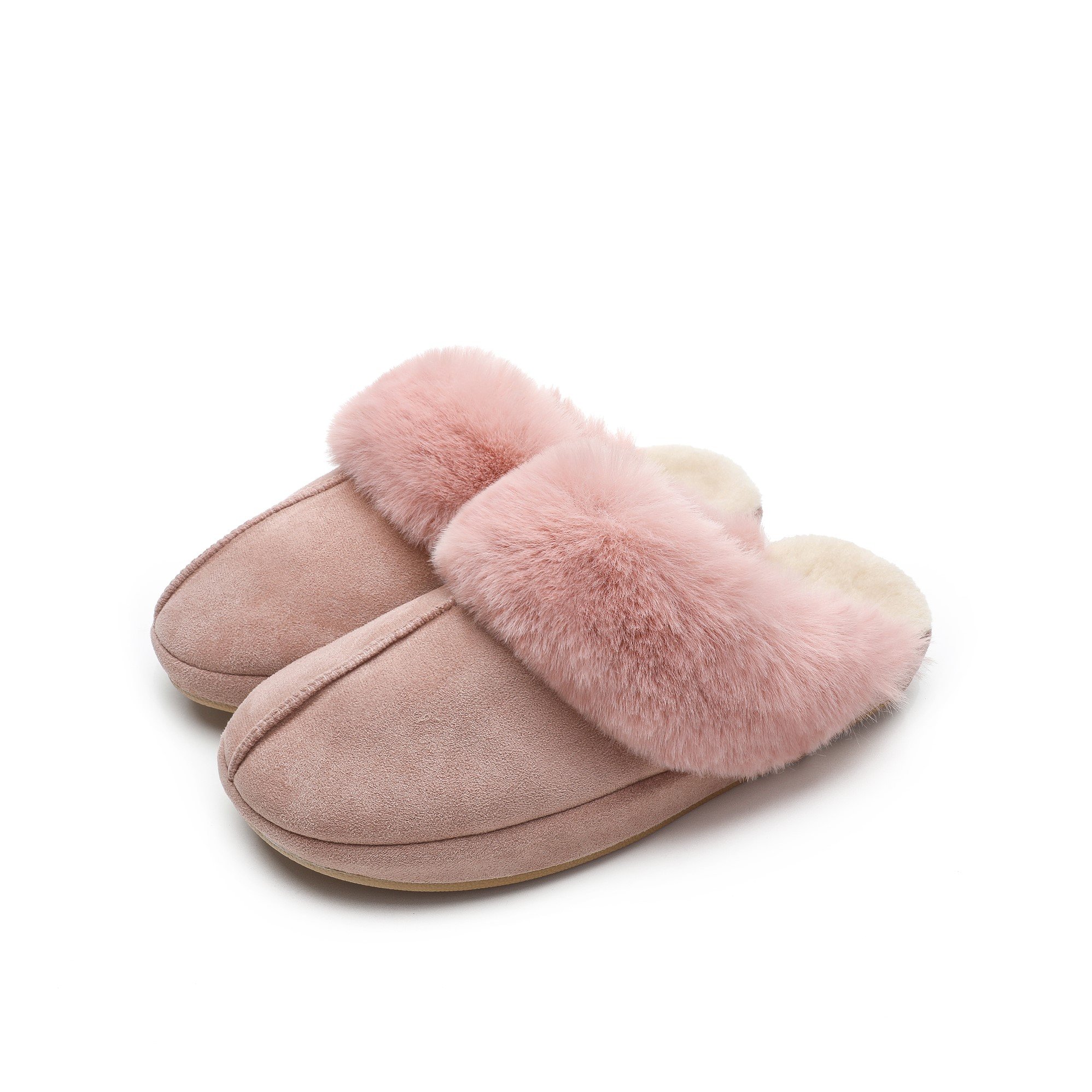 CORIFEI warm with fur Anti-skid non-slip soft plush warm winter slippers for women