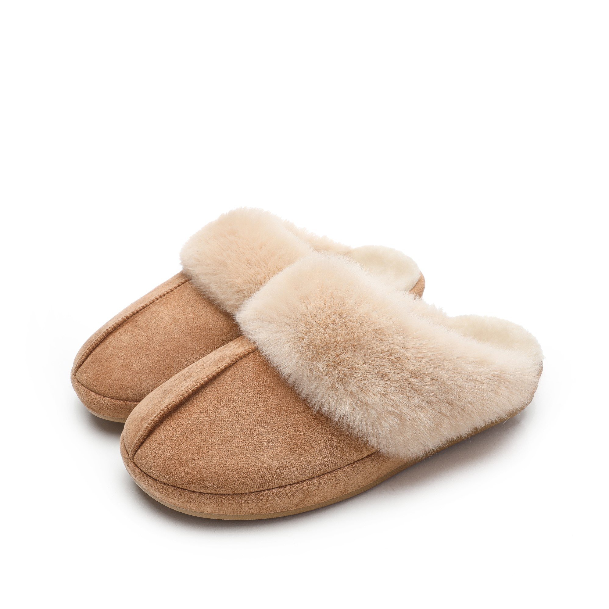 CORIFEI warm with fur Anti-skid non-slip soft plush warm winter slippers for women