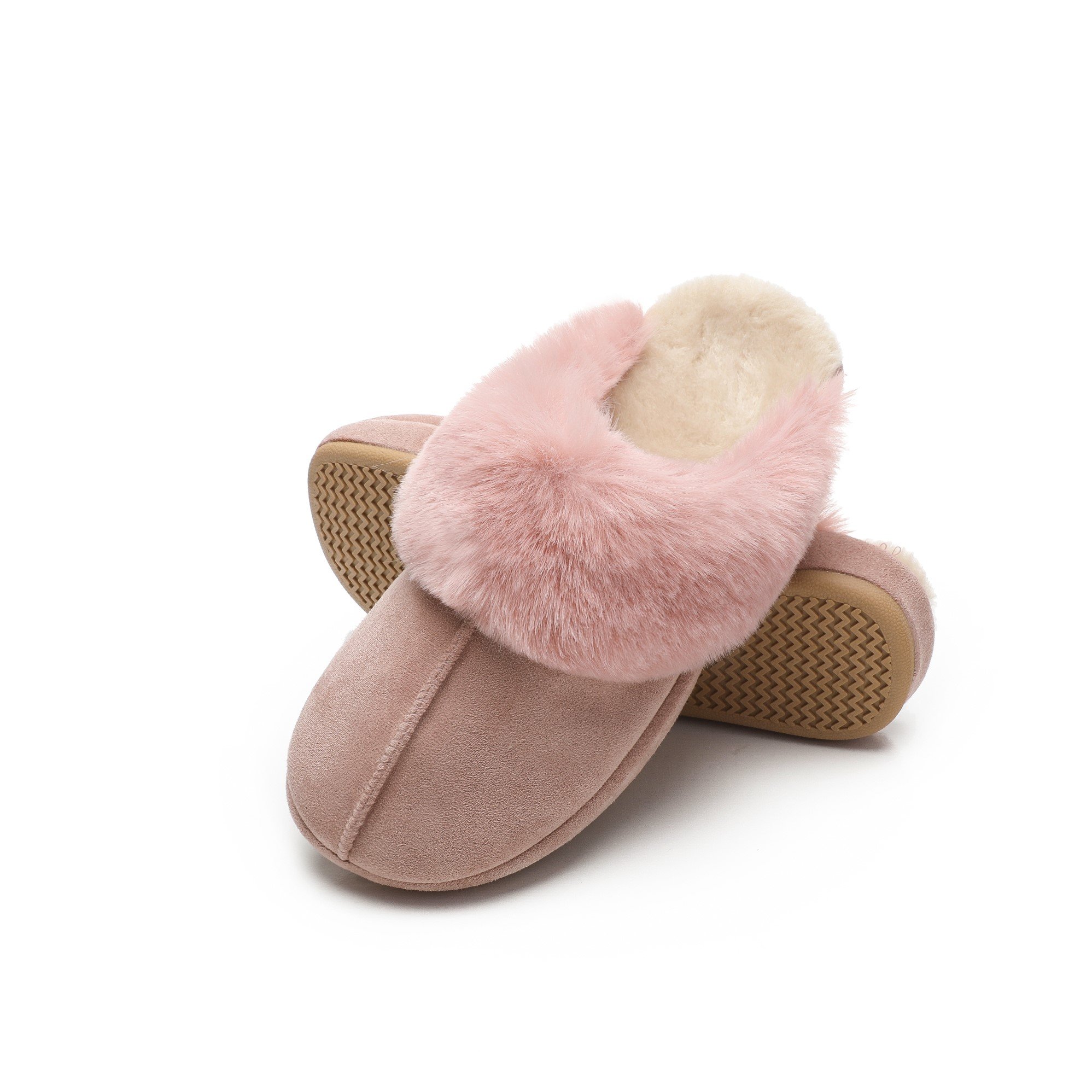 CORIFEI warm with fur Anti-skid non-slip soft plush warm winter slippers for women