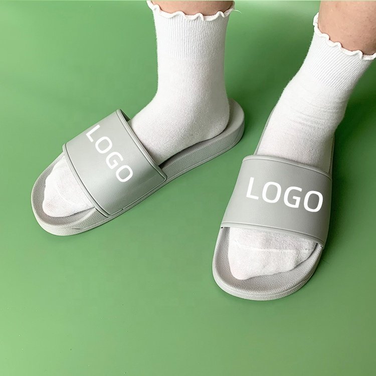 2024 High Quality Female Summer Beach Outdoor Slides Sandals Custom Logo Open Toe PVC Slides Slippers with Non-slip Sole