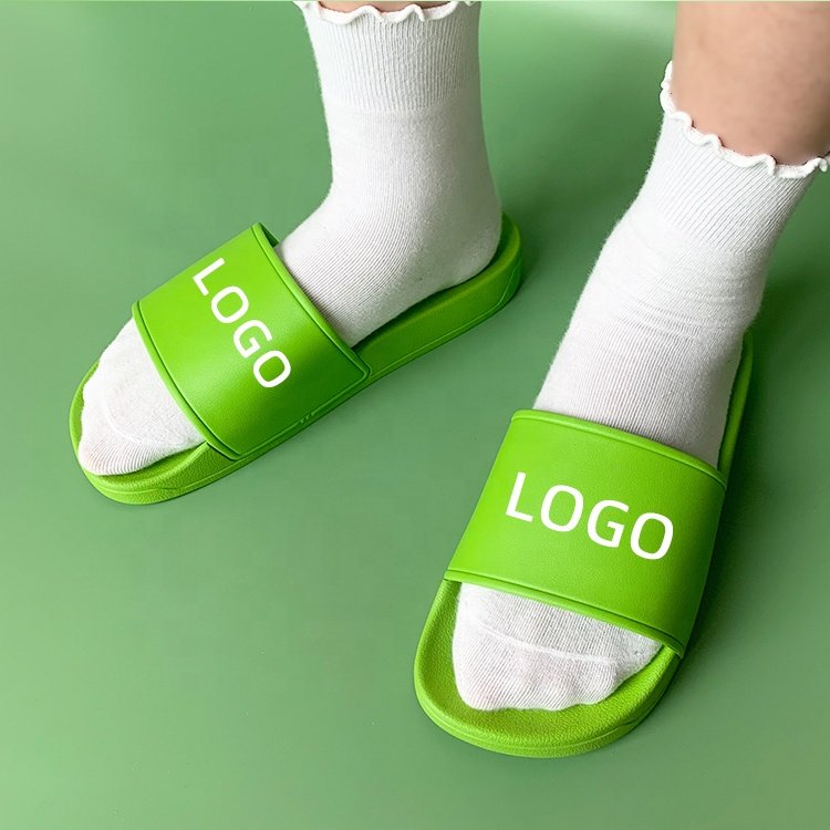 2024 High Quality Female Summer Beach Outdoor Slides Sandals Custom Logo Open Toe PVC Slides Slippers with Non-slip Sole