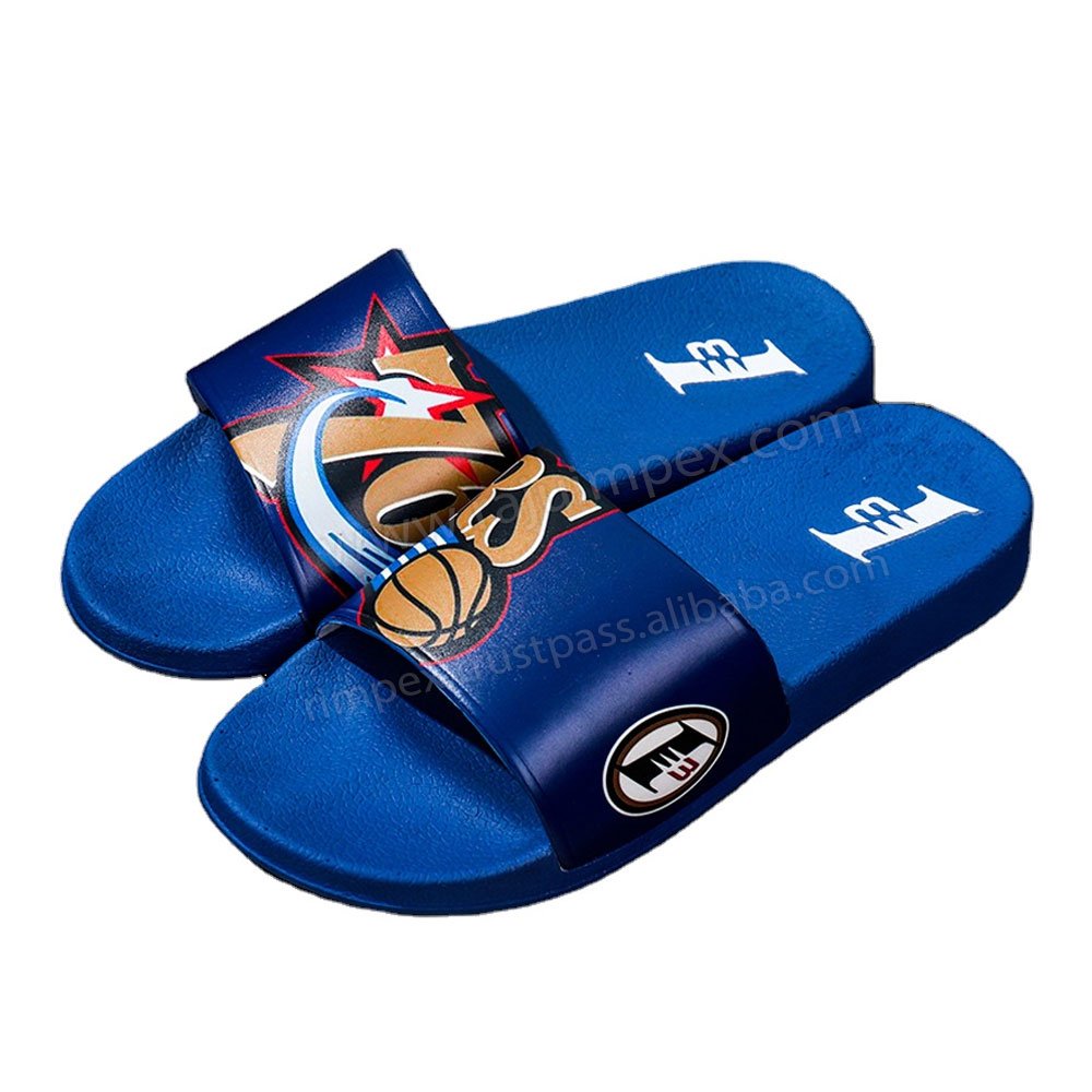 Custom Logo Mens Slipper Slides Sandals Custom Sandals Panel Slides With Logo design