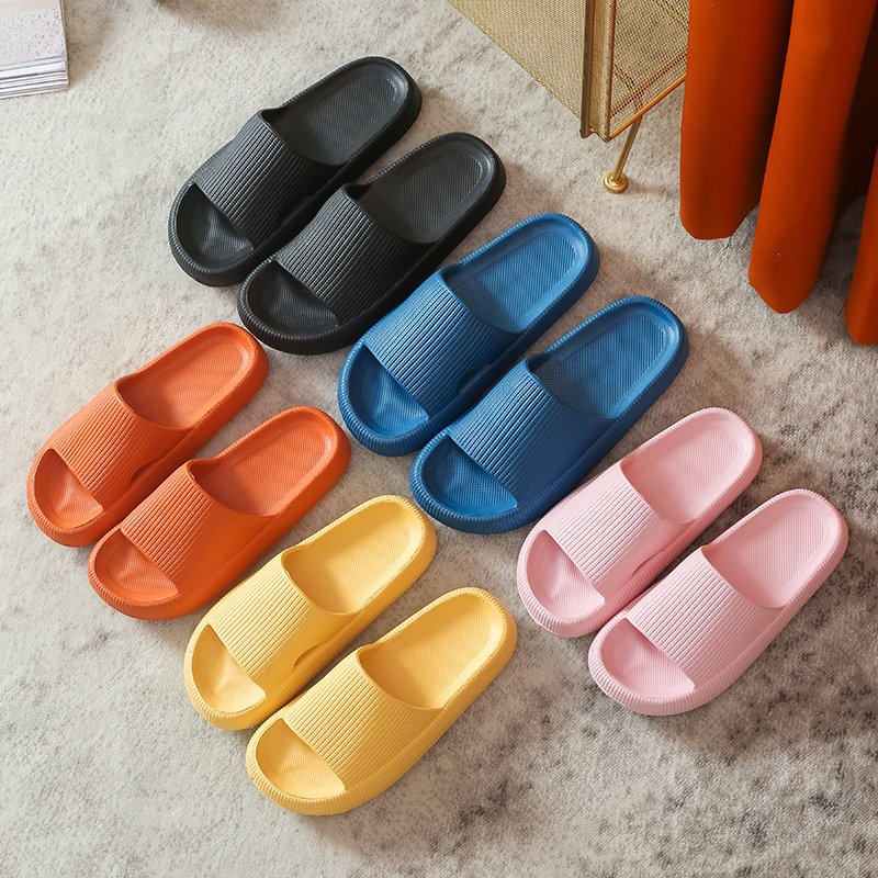 Fashion Custom Thick Platform Pillow Non-slip Cloud Orthopedic Home Sandals Men Flip-flops Soft Sole EVA Indoor Slides Slipper