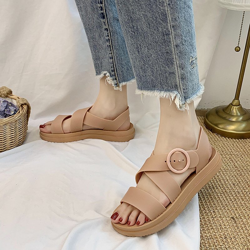 Summer PVC Waterproof Slippers Women Studensliders Slippers Outdoor Women Shoes for Summer Women Fashion Bags 5 Pairs Open Toe