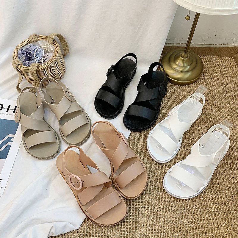 Summer PVC Waterproof Slippers Women Studensliders Slippers Outdoor Women Shoes for Summer Women Fashion Bags 5 Pairs Open Toe