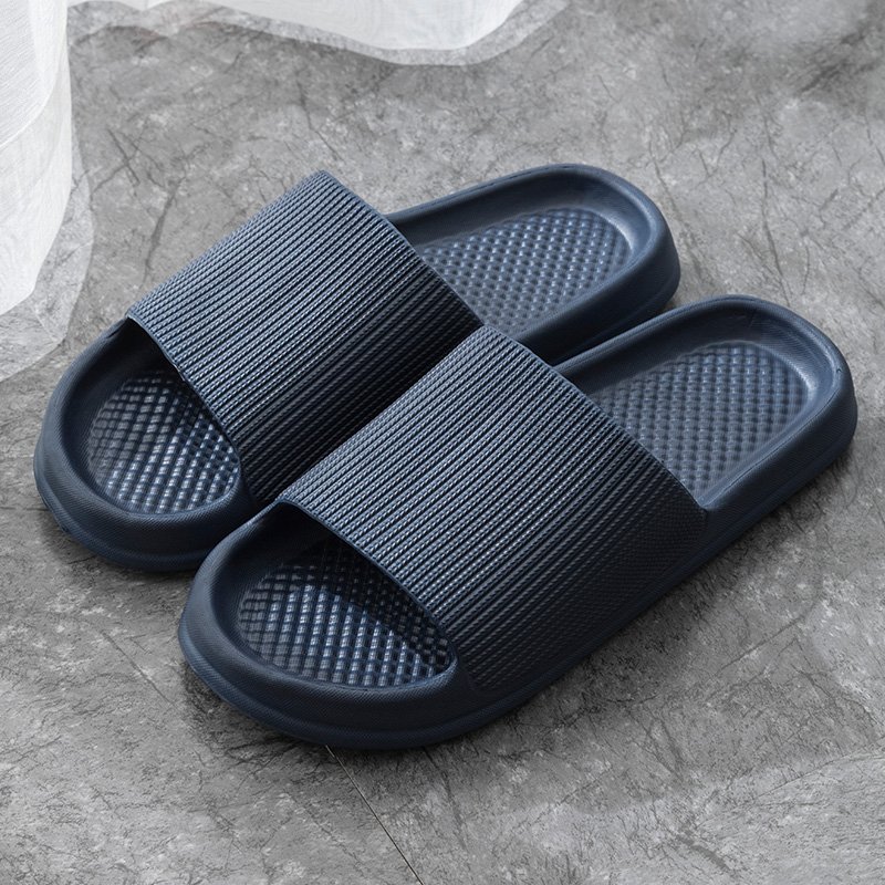 Men Sliders Plain Black Slides Slippers Embossing Design Men's Slides Slippers