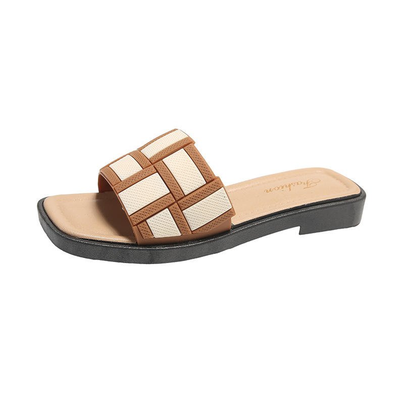 2024 New Designer Ladies Women Black and white Flat Slippers Sandals