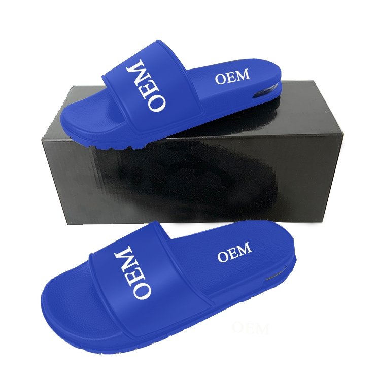 Black Color custom men thick bottom slides slippers PVC with anti-slip tracing paint cushioned sports casual Slippers for men