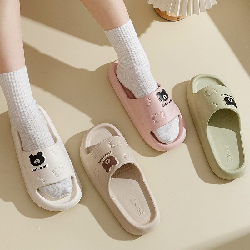 New Summer Men's EVA Thick Sole Non-Slip Soft Bottom Height Increasing Beach Sandals Trendy Outdoor Slide Slippers