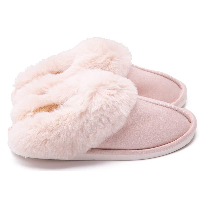 pink slippers Cotton autumn/winter cotton shoes indoor cozy open toe slides