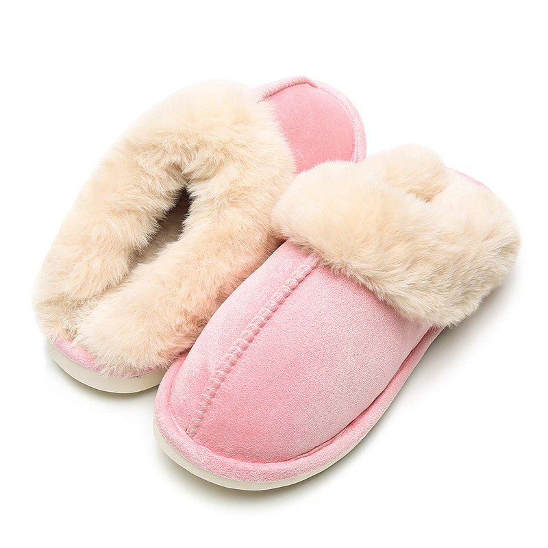pink slippers Cotton autumn/winter cotton shoes indoor cozy open toe slides