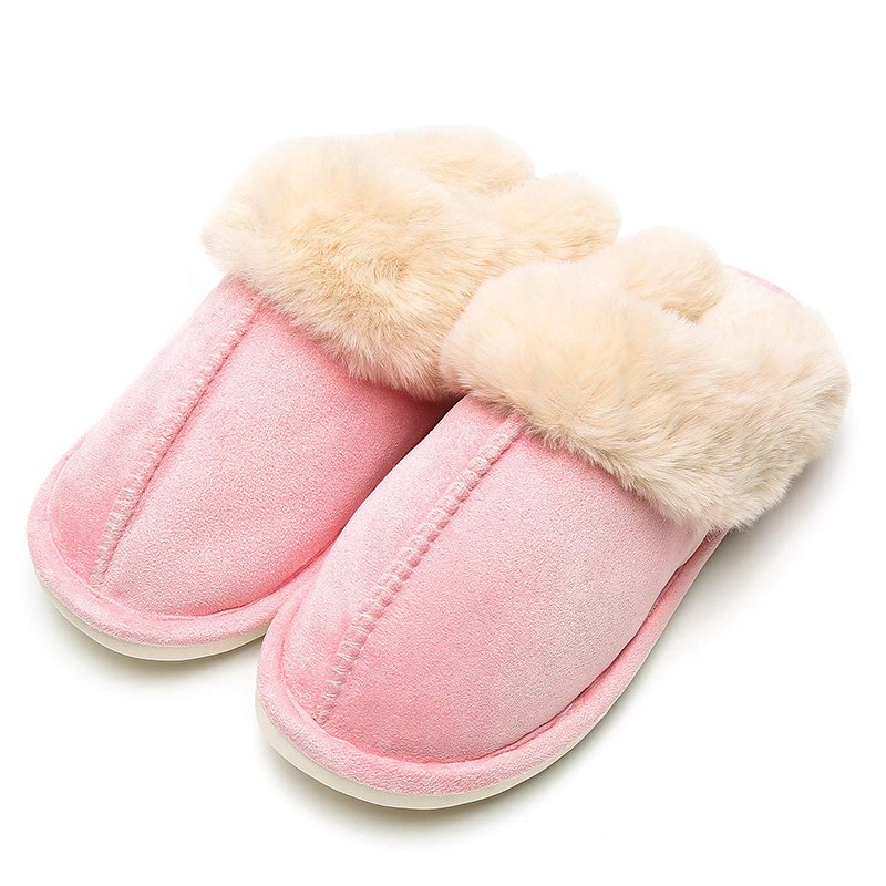 pink slippers Cotton autumn/winter cotton shoes indoor cozy open toe slides
