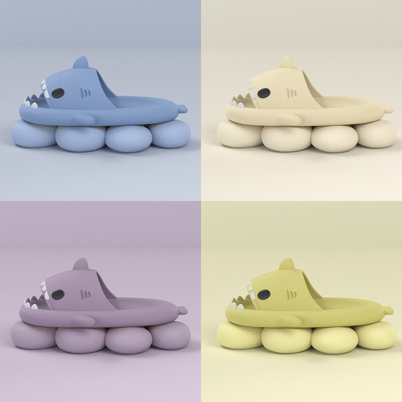 Adults cute funny summer home EVA soft cloud shark slides slippers for men women