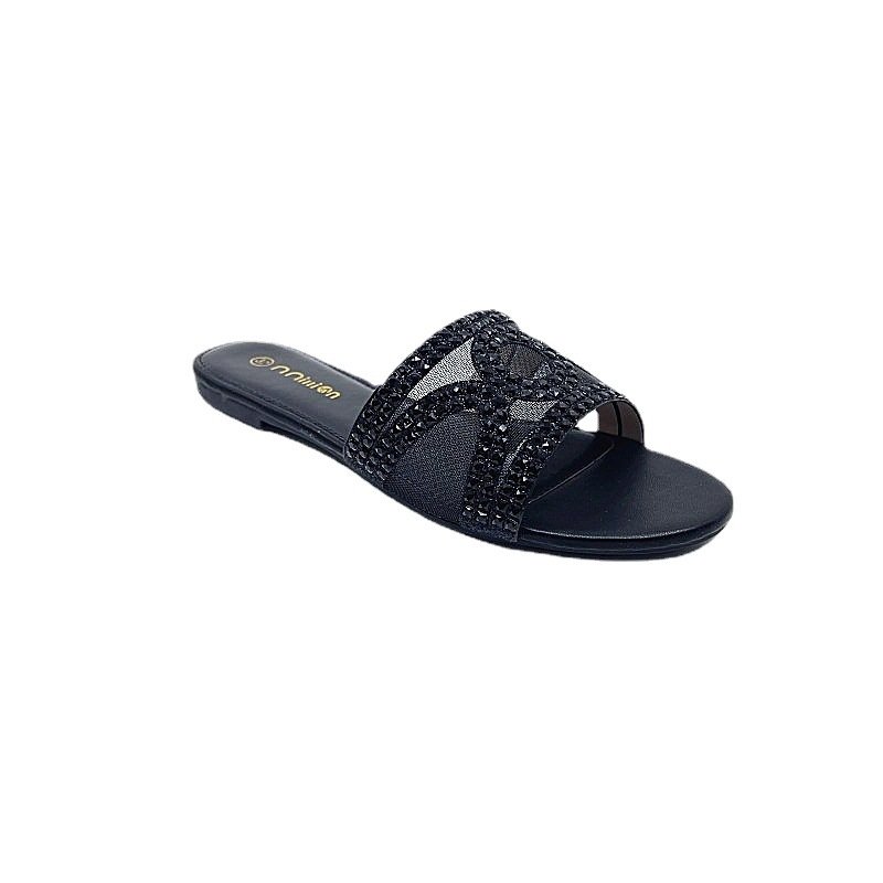Premium Quality Shiny Rhinestone Sandals Women Slides Slippers Summer Outdoor Women Shoes
