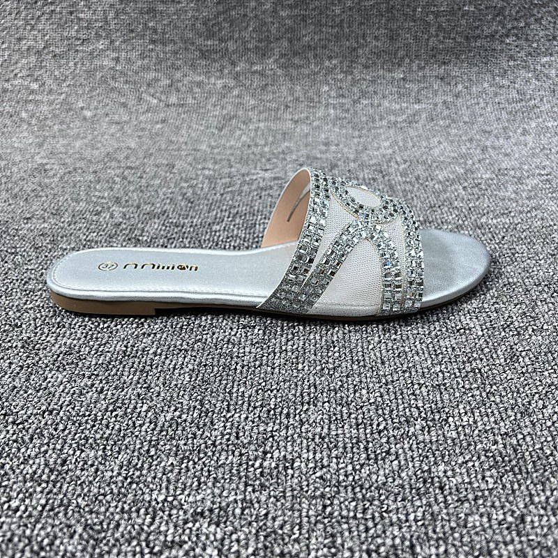Premium Quality Shiny Rhinestone Sandals Women Slides Slippers Summer Outdoor Women Shoes