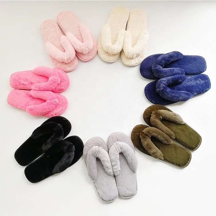 2022 women's Slide Sandals fleece soft Slides Slipper Plush Slippers Women Flip Flop sandals