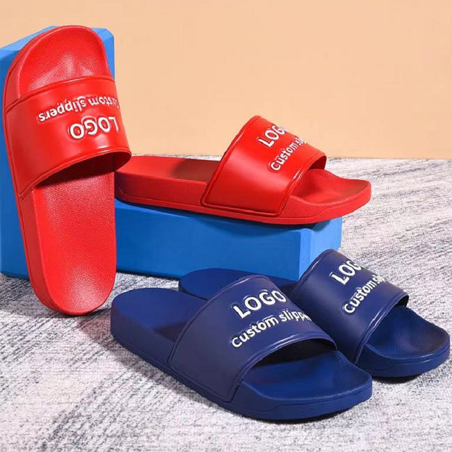 Factory Direct Plain Black Slides Slippers,Nice Embossing Design Mens Slides Slippers,Fashion Mens Slides Sandal Custom Logo