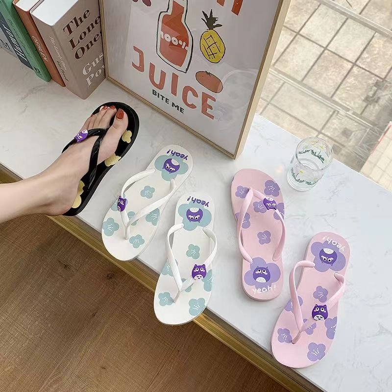 Simple Solid Color Comfortable Slippers Flip Flop Women Summer Casual Non-Slip Couple Flip Flops Breathable Beach